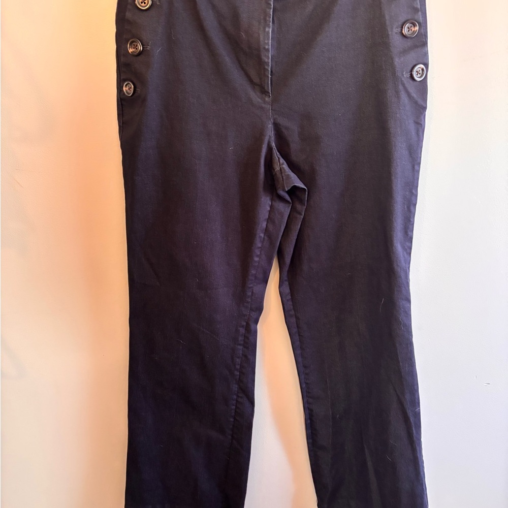 Ann Taylor High Rise Black Jeans with Button Accents